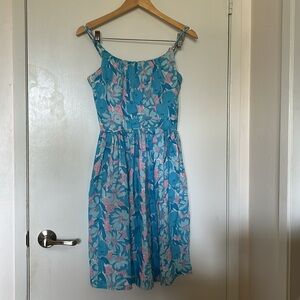 Vintage Junior Vogue Party Dress Sleeveless Floral 1950s